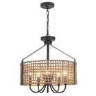 5-Light Woven Seagrass Drum Chandelier