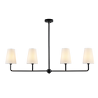 4-Light Matte Black Linear Pendant Light