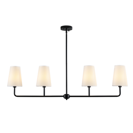 4-Light Matte Black Linear Pendant Light