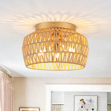 Ceiling Light Woven Rattan Shade