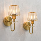 2-Pack 1-Light Brass Glass Strip Wall Sconces