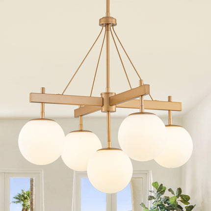 Chandelier Glass Spherical Shade 5-Light