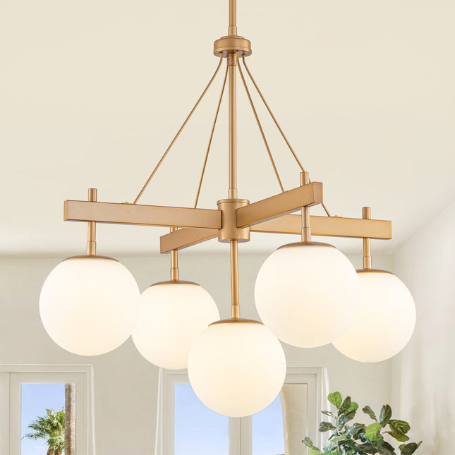 Chandelier Glass Spherical Shade 5-Light