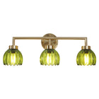 Wall Sconce Light Green Glass 3-Light