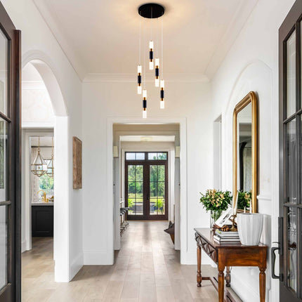 Modern 5-Light LED Cylinder Pendant Light