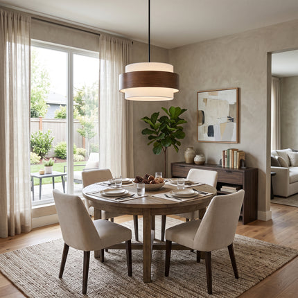 4-Light  Dual-Use Farmhouse Drum Chandelier