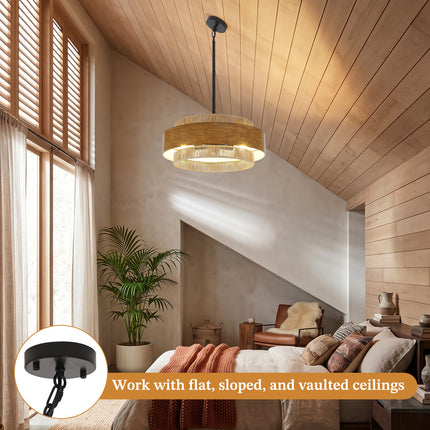 Farmhouse 5-Light Woven Rope Chandelier