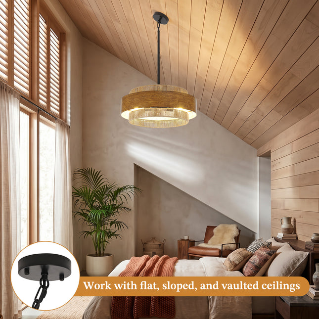 Farmhouse 5-Light Woven Rope Chandelier