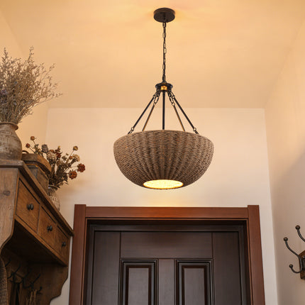 5-Light Hemp Rope Pendant Light