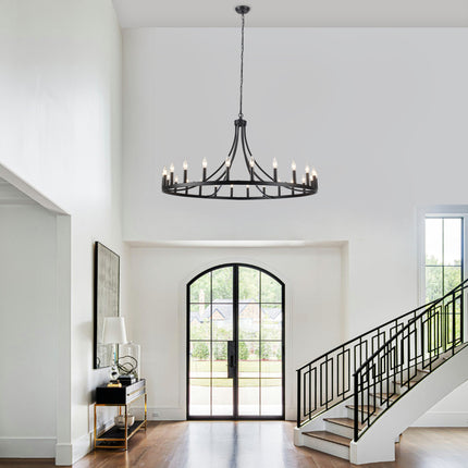 Chandelier Wagon Wheel 24-Light
