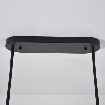 8-Light Matte Black Linear Island Chandelier
