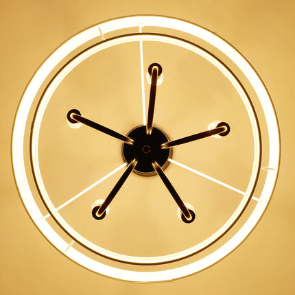 5-Light Black Double Drum Chandelier