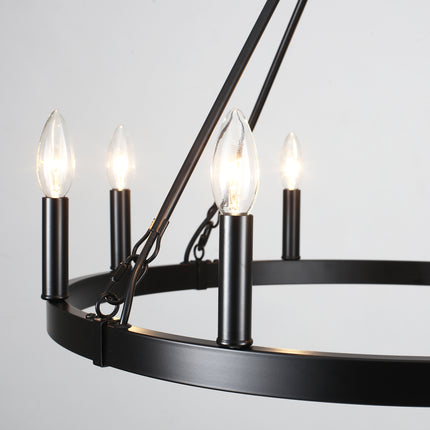 Chandelier Candle Wagon Wheel 8-Light