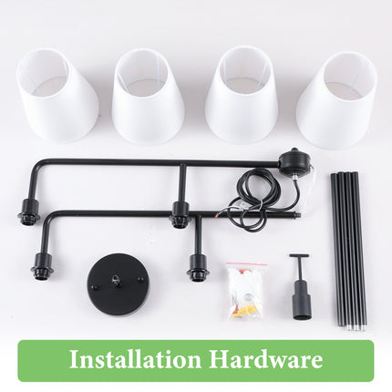 4-Light Matte Black Linear Pendant Light