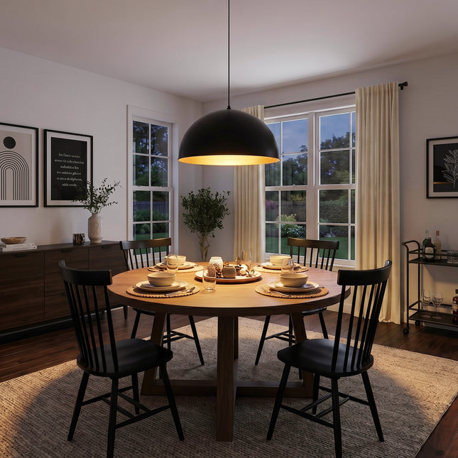 450mm-Modern Black Dome Pendant Light