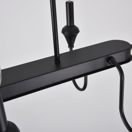 8-Light Matte Black Linear Island Chandelier