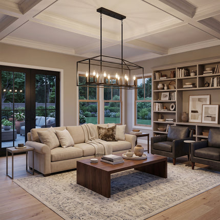 10-Light Black Linear Island Light