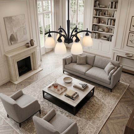 6-Light Black Dining Room Chandelier