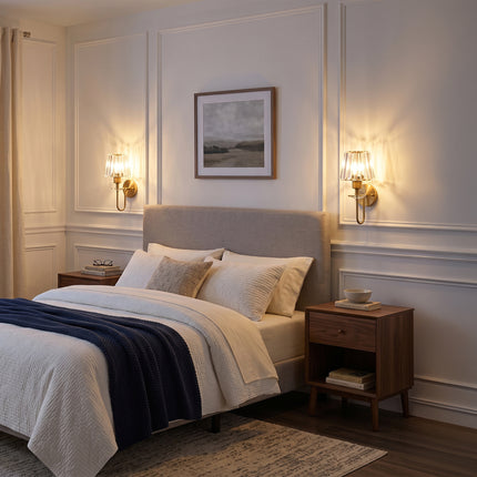 2-Pack 1-Light Brass Glass Strip Wall Sconces