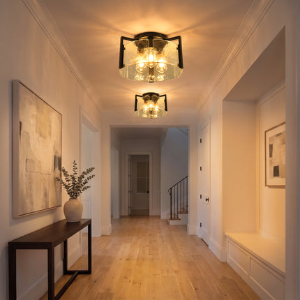 Black 3-Light Glass Ceiling Light