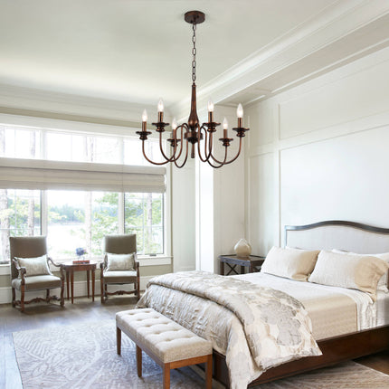 6-Light Black Gold Chandelier