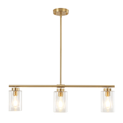 3-Light Brass Kitchen Island Pendant Light