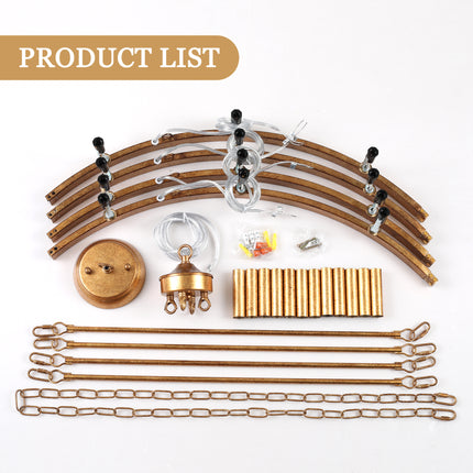 12-Light Antique Gold Wagon Wheel Chandelier