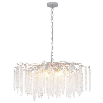 12-Light Matte Gold Crystal Branch Chandelier