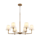 6-Light Black Chandelier with White Fabric Shades