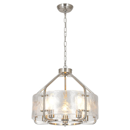 Satin Nickel 5-Light Glass Chandelier
