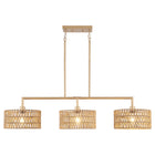 3-Light Woven Rattan Island Pendant