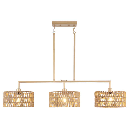 3-Light Woven Rattan Island Pendant