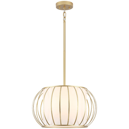Brass Gold Wire Chandelier, 4-Light