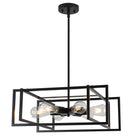 Rectangular 6-Light Black Island Chandelier