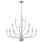 12-Light Brushed Nickel 3-Tier Lotus Candle Chandelier