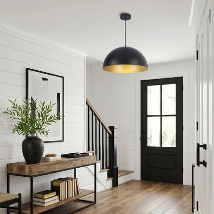 450mm-Modern Black Dome Pendant Light