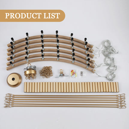 36-Light Matte Gold Rope Wagon Wheel Chandelier