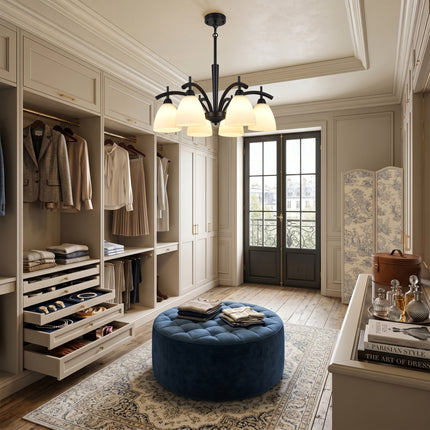 6-Light Black Dining Room Chandelier