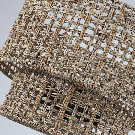 5-Light 2-Tier Woven Seagrass pendant light