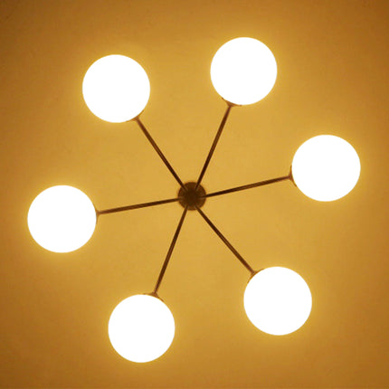 6-Light Matte Black Globe Chandelier