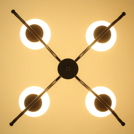 Minimalist 4-Light Black Globe Chandelier