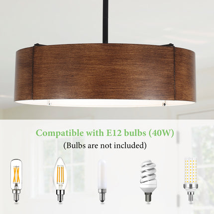 Black 5-Light Convertible Drum Chandelier