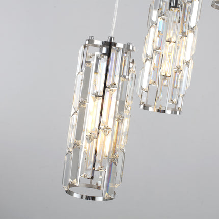 Tiered 3-Light Gold Crystal Pendant