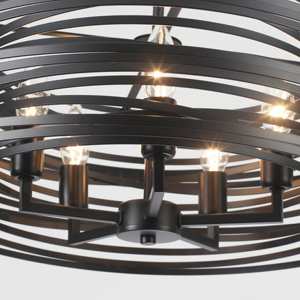 Chandelier Linear Nest Metal Cage 5-Light