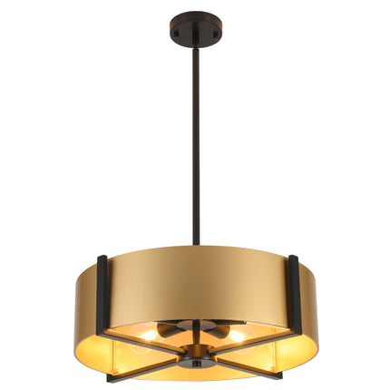 5-Light Black Metal Drum Flush Mount Ceiling Light
