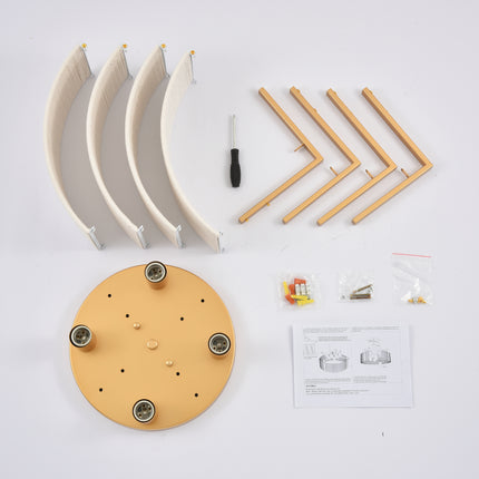 Matte Gold 4-Bulb Cotton Drum Flush Mount Lighting