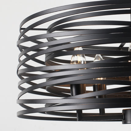 Chandelier Linear Nest Metal Cage 5-Light