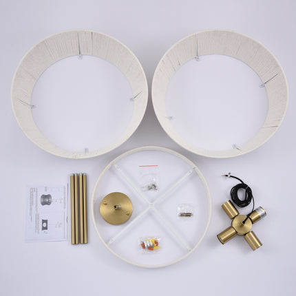 4-Light  Modern Woven Cotton Pendant Light