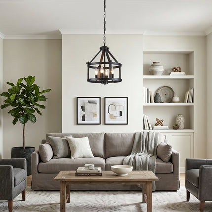 Matte Black Industrial Drum Pendant Light