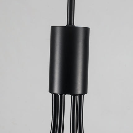 6-Light Matte Black Globe Chandelier